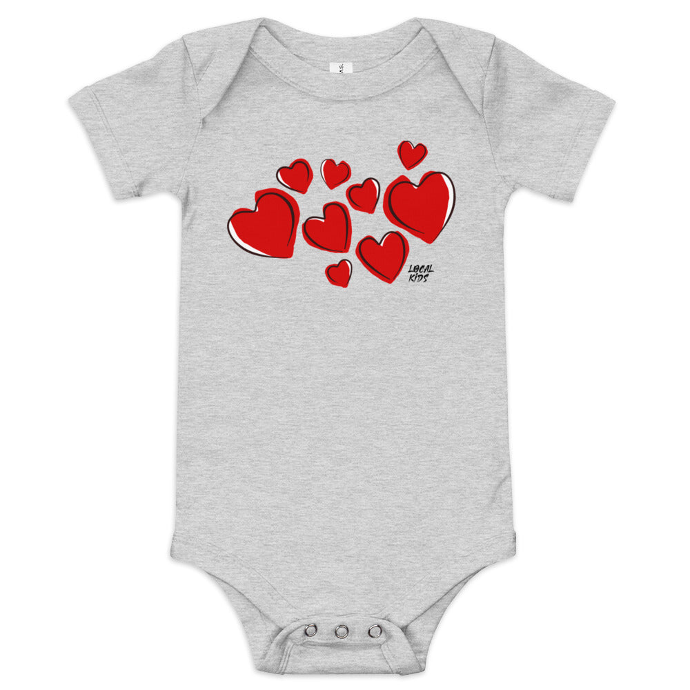 "Hearts" Baby Short Sleeve One Piece