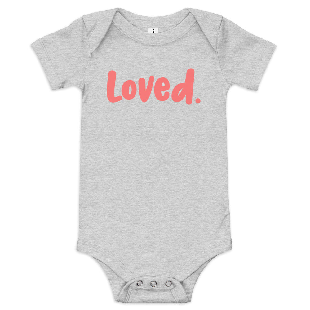 "Loved." Baby Short Sleeve One Piece