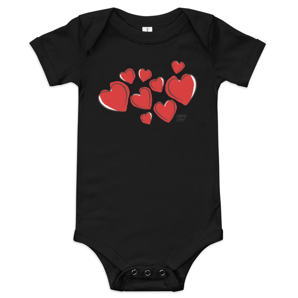 "Hearts" Baby Short Sleeve One Piece