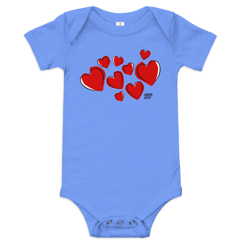 "Hearts" Baby Short Sleeve One Piece