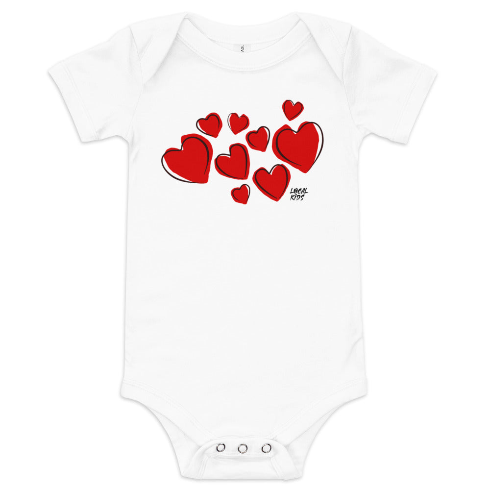 "Hearts" Baby Short Sleeve One Piece