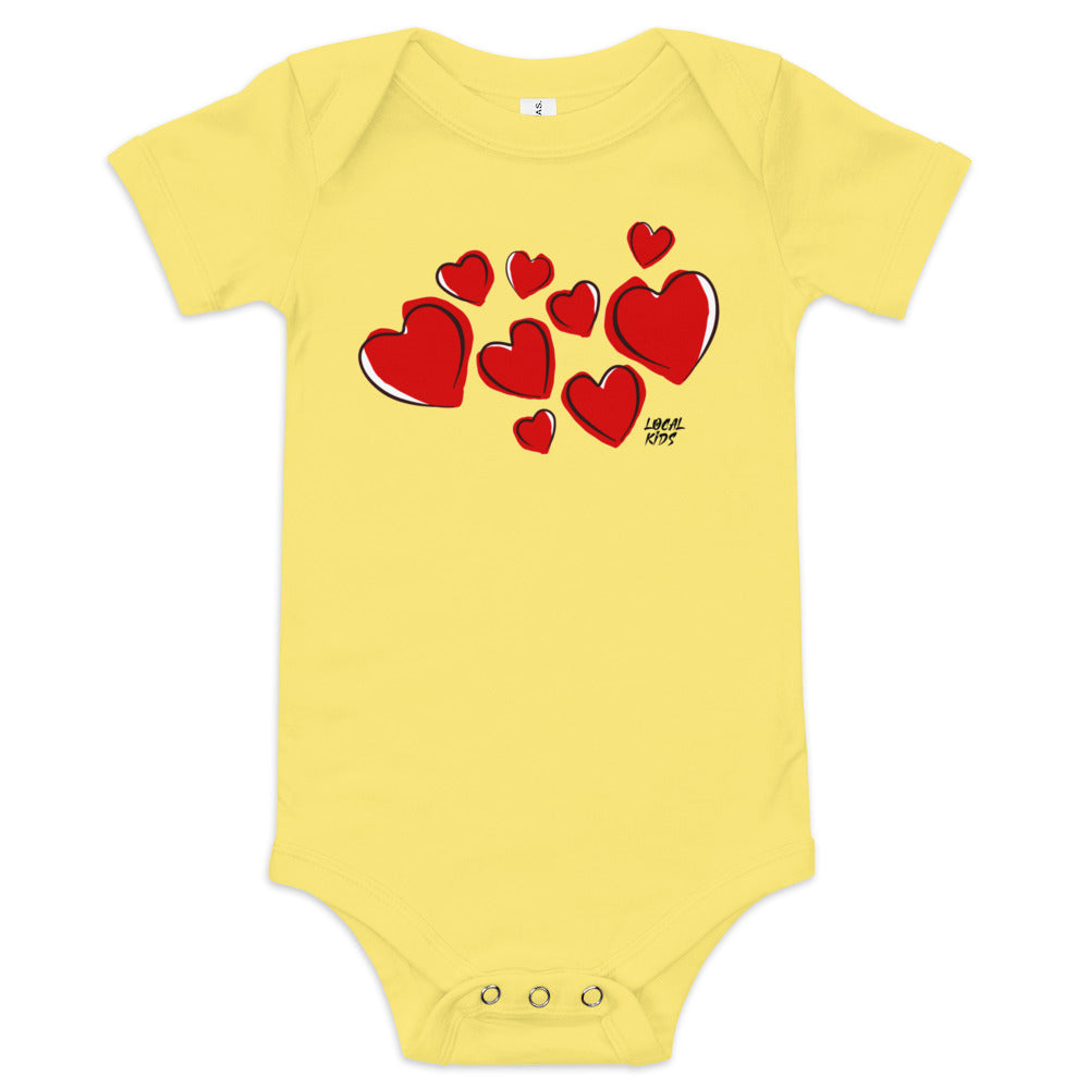 "Hearts" Baby Short Sleeve One Piece