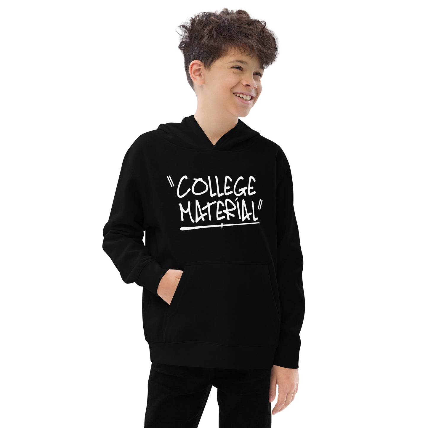 "College Material" Kids Fleece Hoodie