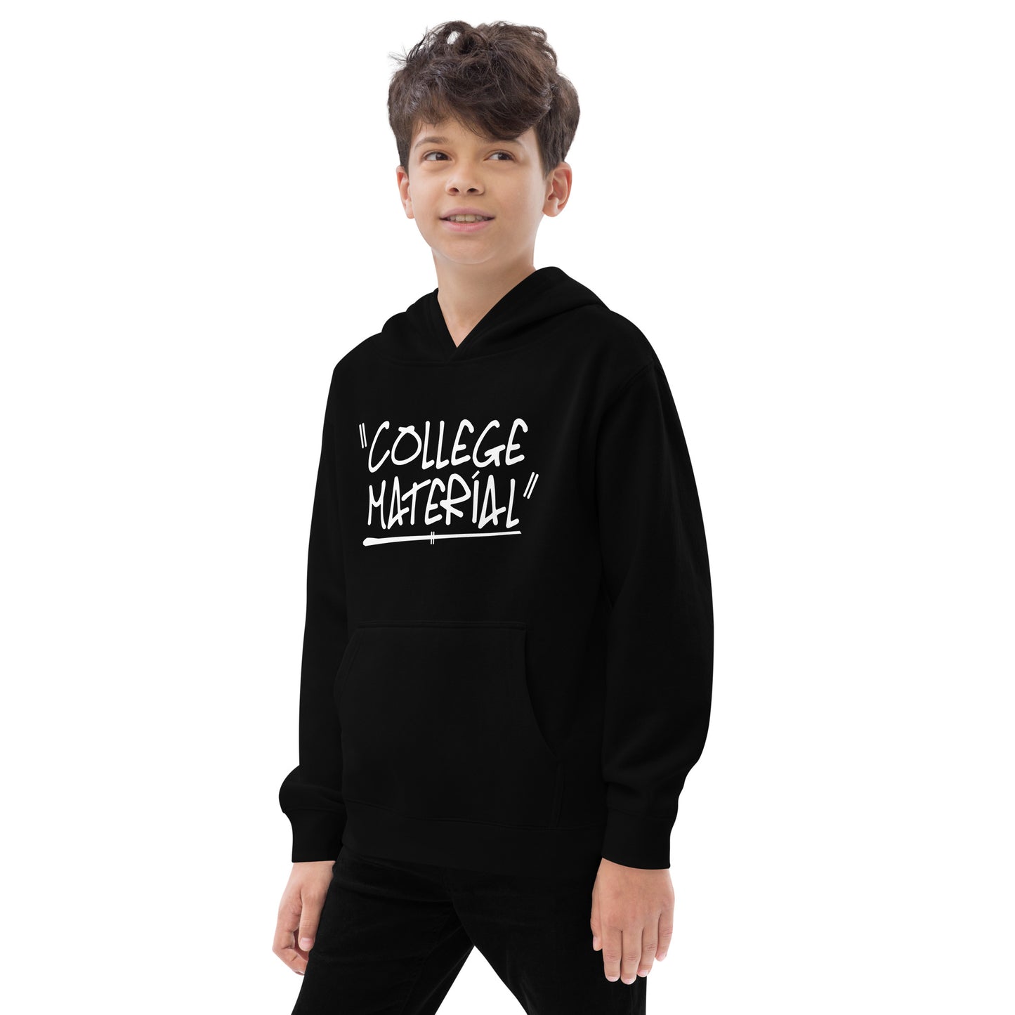 "College Material" Kids Fleece Hoodie