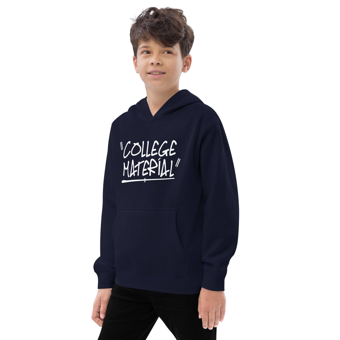 "College Material" Kids Fleece Hoodie