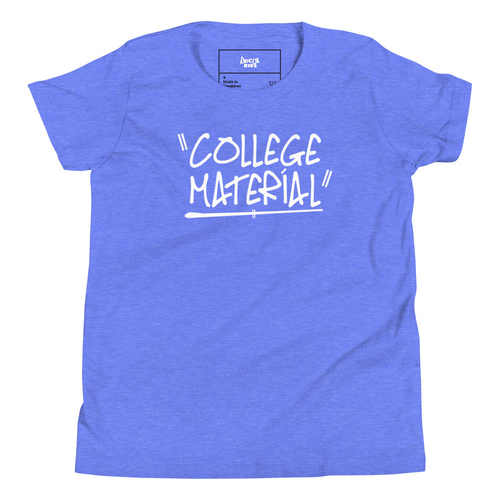 "College Material" Kids Short Sleeve T-Shirt