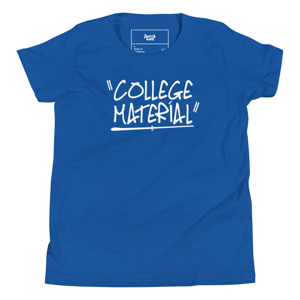 "College Material" Kids Short Sleeve T-Shirt